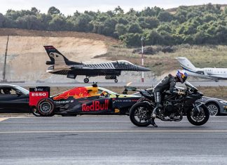 Kawasaki atasi perlumbaan dengan jet F-16 dan jentera F1 kawasaki