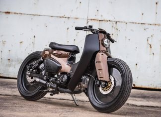 Honda Super Cub unik dengan gaya cafe racer