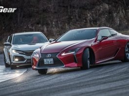 Honda Civic Type-R tapau Lexus LC500 di litar Jepun