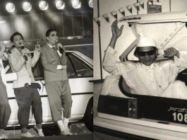 Allahyarham Sudirman di Majlis Pelancaran Proton Saga