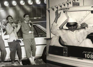 Allahyarham Sudirman di Majlis Pelancaran Proton Saga