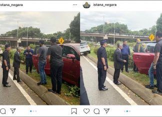 Mangsa kemalangan dibantu oleh YDP Agong