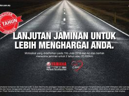 Nikmati Program Lanjutan Jaminan untuk motosikal Yamaha baharu anda