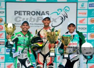 Azroy julang Honda di Cub Prix Malaysia Petronas, Terengganu