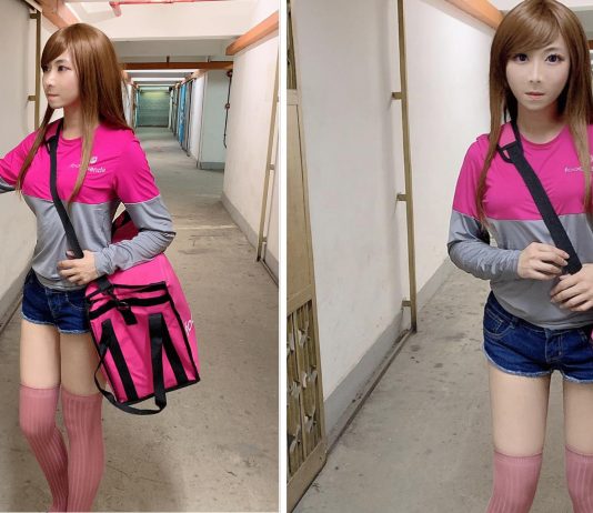 Awek cosplay buat Foodpanda