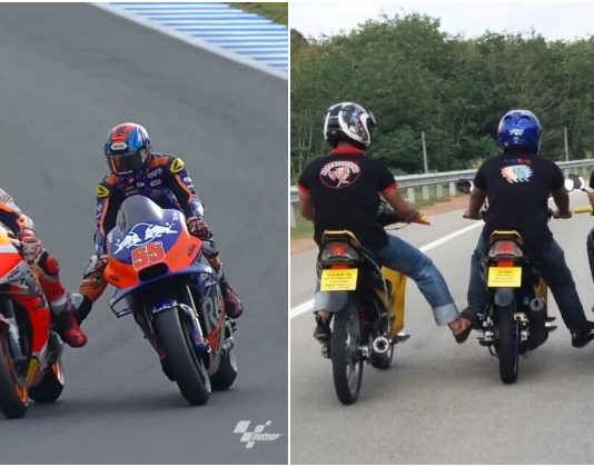 Hafizh Syahrin tunda motosikal rakan pelumba “rempit-style”