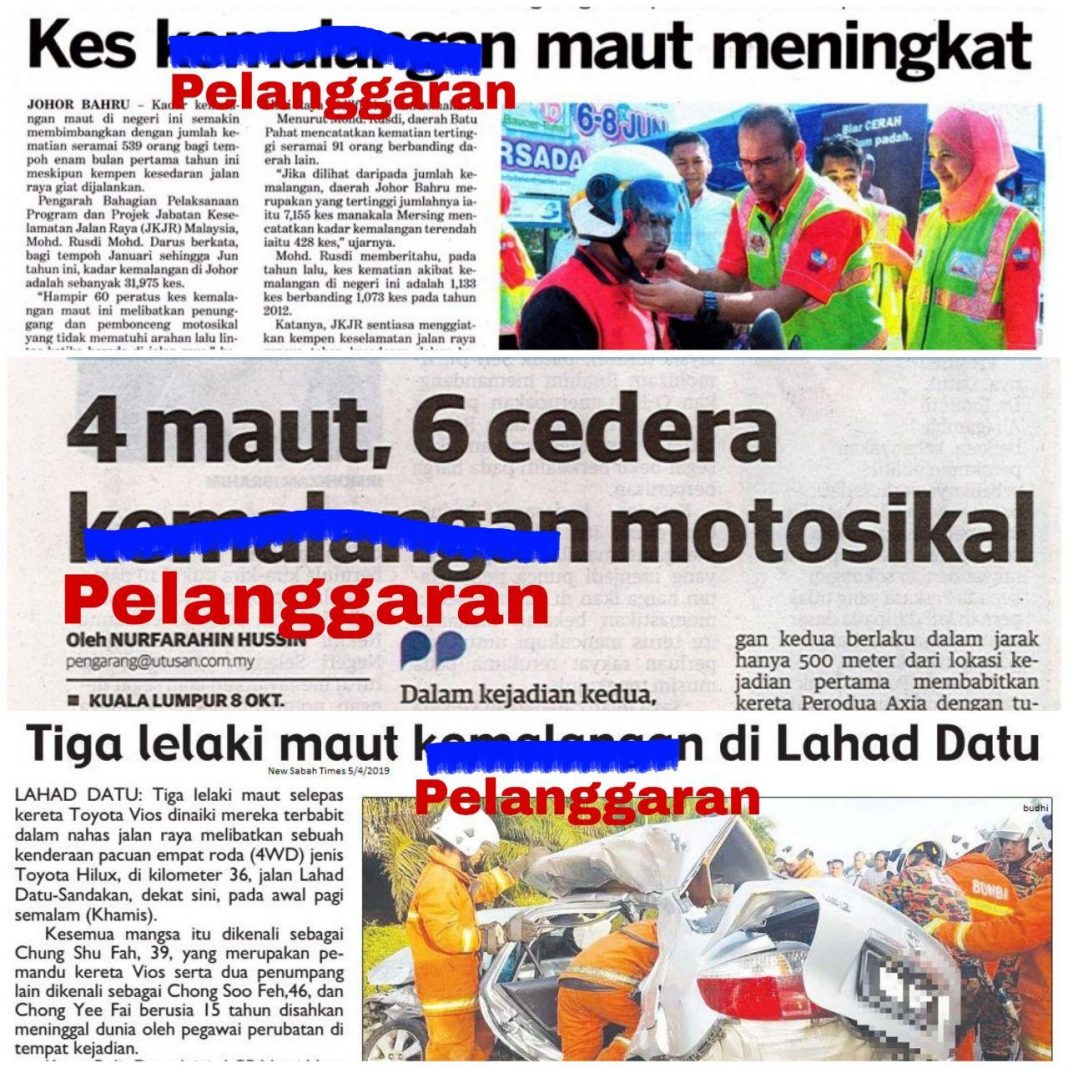 Cadang Istilah Pelanggaran Jalan Raya Ganti Istilah Kemalangan Motoqar