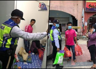Covid-19: Tiada wang dan bekalan makanan, membuatkan dua anggota polis tersentuh untuk bantu pasangan ini
