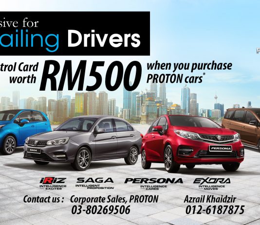 Proton tawar kad petrol RM500 jika anda beli kereta untuk e-hailing
