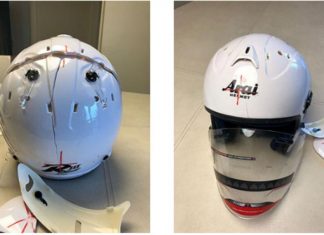 Awas! Topi keledar Arai palsu terbelah dua semasa diuji