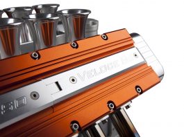 Alat pembuat kopi dengan reka bentuk enjin jentera Formula 1