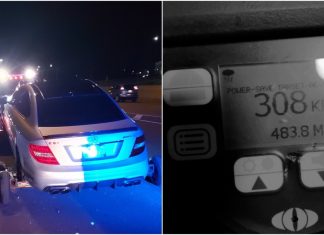 Pemandu remaja pecut Mercedes C63 AMG Coupe milik ayahnya sehingga 308km/j