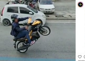 Gambar aksi ‘wheelie’ Yamaha Y-Suku sempat dirakam Google Maps