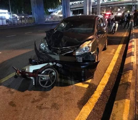 Penunggang maut dilanggar pemandu mabuk, motosikal diseret 2km