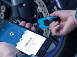 Pengunci cakera brek Abus ini boleh dikawal menggunakan Bluetooth