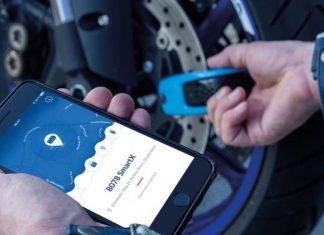 Pengunci cakera brek Abus ini boleh dikawal menggunakan Bluetooth