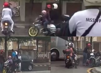 Video: Dua penunggang nyaris bertumbuk akibat salah faham keluar simpang