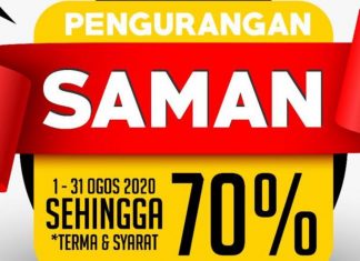 Diskaun 70 peratus ditawarkan bagi bayaran saman JPJ dan SPAD pada bulan kemerdekaan