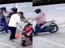 Terlalu fokus semasa menunggang, lelaki ini tertinggal isterinya di tepi jalan