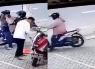 Terlalu fokus semasa menunggang, lelaki ini tertinggal isterinya di tepi jalan