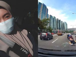 “Takut abang ni kena langgar”, gadis baik hati tolong kutip serpihan kaca di tengah lebuh raya