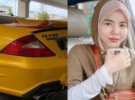 Buat kejutan untuk suami tercinta, Ardell Aryana wrap sendiri Mercedes CLS55 AMG miliknya