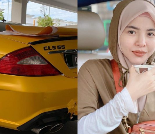 Buat kejutan untuk suami tercinta, Ardell Aryana wrap sendiri Mercedes CLS55 AMG miliknya