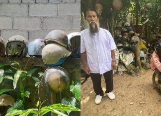 Koleksi pelik, lelaki ini kumpul topi keledar mangsa kemalangan sebagai peringatan