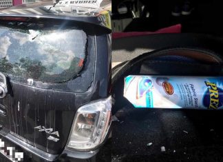 Hati-hati! Cermin kereta pecah penangan penyembur fabrik