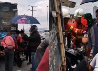 Penunggang motosikal meninggal dunia selepas muka ‘melekat’ pada lori