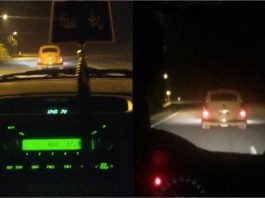 Volkswagen Beetle kuning potong pukul 1 pagi masa balik raya