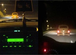 Volkswagen Beetle kuning potong pukul 1 pagi masa balik raya