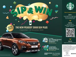 Minum Starbucks, anda berpeluang menangi sebuah Peugeot 3008!
