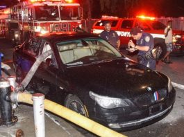 Bomba terpaksa pecahkan tingkap BMW 5-Series kerana halang pili bomba