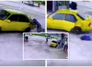 Kereta dicuri depan mata ketika isi minyak, wanita ini hampir diseret ketika cuba kejar pencuri