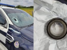 Kereta peronda dibaling ‘bearing’, dua anggota JPJ cedera terkena serpihan cermin