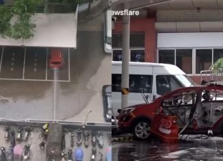 Kereta elektrik di China terbakar dan meletup ketika sedang dicas