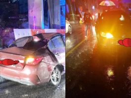 Lagi kes kereta kena hempap, kali ini oleh cangkuk kren