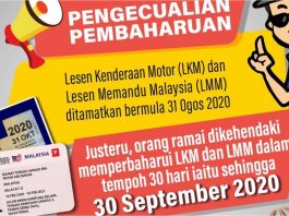 JPJ: Orang ramai diberi masa hingga 30 September untuk perbaharui lesen masing-masing