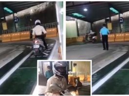 Gadis ini terpulas minyak ketika ambil ujian lesen motosikal terpulas minyak