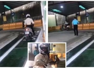 Gadis ini terpulas minyak ketika ambil ujian lesen motosikal terpulas minyak