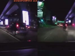 “Laju-laju nak pergi mana tu?”, Perodua Myvi selamba dipandu laju walaupun langgar pembahagi jalan