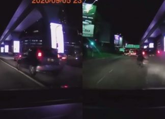 “Laju-laju nak pergi mana tu?”, Perodua Myvi selamba dipandu laju walaupun langgar pembahagi jalan