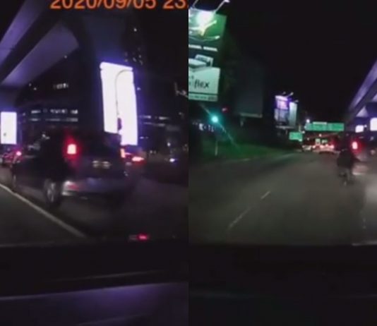 “Laju-laju nak pergi mana tu?”, Perodua Myvi selamba dipandu laju walaupun langgar pembahagi jalan