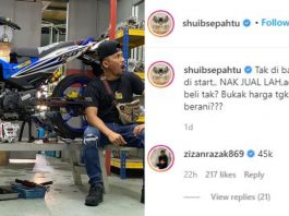 Zizan Razak tawar RM45k untuk Yamaha Y15ZR Shuib Sepahtu