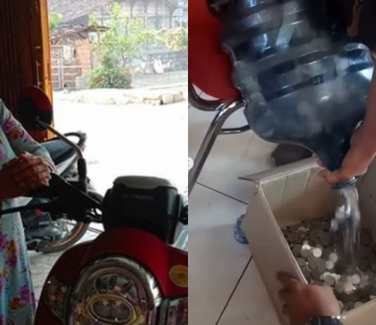 Tiga tahun setengah menabung, wanita ini beli motosikal guna duit syiling