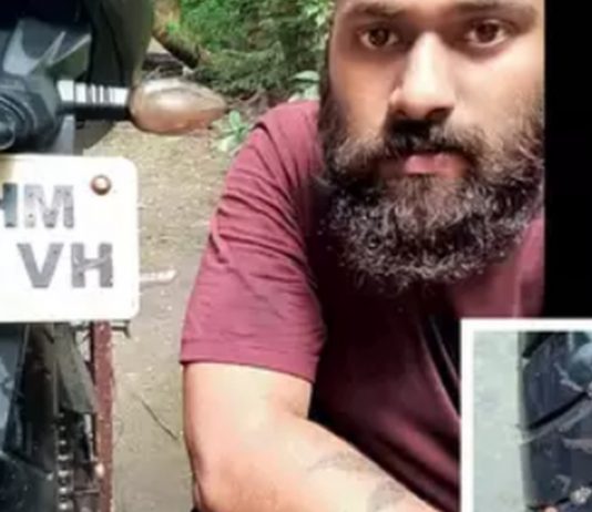 Lelaki ini habiskan RM367 untuk tampal 60 lubang pada tayar motosikalnya