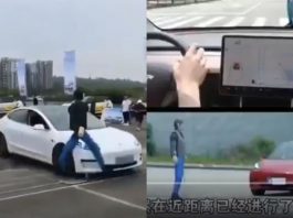 Alamak! Brek kecemasan autonomi pada Tesla Model 3 gagal ketika demonstrasi keselamatan di China