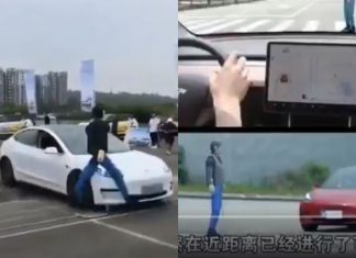 Alamak! Brek kecemasan autonomi pada Tesla Model 3 gagal ketika demonstrasi keselamatan di China