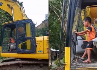 Selamba! Budak 5 tahun ini kendalikan jentera pengorek tanpa bantuan sesiapa